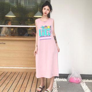 Fruit Print Sleeveless T-shirt Dress