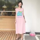 Fruit Print Sleeveless T-shirt Dress