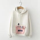 Hooded Panel Fleece-lining Pullover