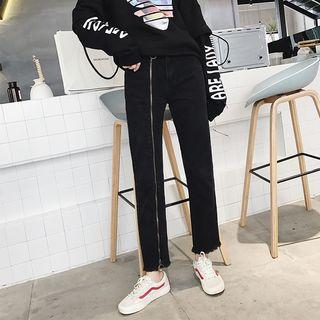 Zip Straight Fit Jeans
