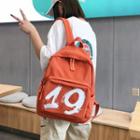 Printed Number Nylon Backpack