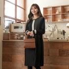Color-block Accordion-pleat Midi Dress