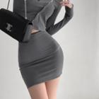 Skinny High-waist Pencil Skirt