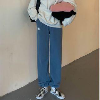 Plain Applique Fleece Lined Jogger Pants