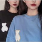 Long-sleeve Bear Embroidered Sweatshirt