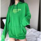 Lettering Hoodie Green - One Size
