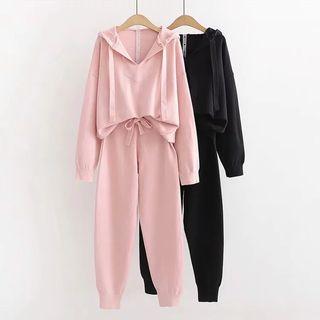 Set: Knit Hoodie + Harem Pants