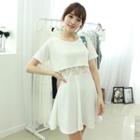 Lace-panel Mock Two-piece A-line Dress
