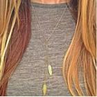 Leaf Pendant Necklace Gold - One Size