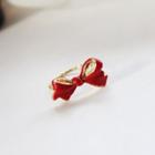 Bow Ring Gold & Red - One Size