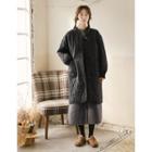 Fleece Lined Quilted Coat Black - One Size