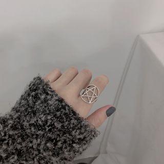 Sterling Silver Hollow Star Open Ring 1 Pc - Silver - One Size