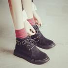 Buckled Lace Up Short Boots