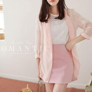 Single-breasted Chiffon Jacket