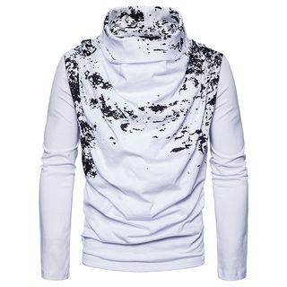 Mock-neck Shirred Long-sleeve T-shirt