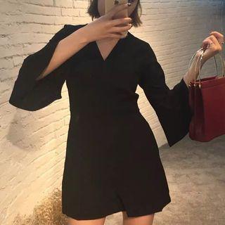 Bell-sleeve Wrapped Playsuit