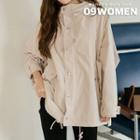 Plus Size Snap-button Hooded Parka