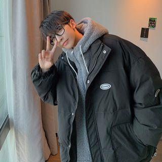 Long Sleeve Mock Two-piece Plain Padded Jacket