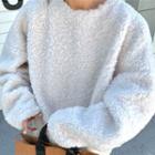 Faux Shearling Oversized Sweatshirt
