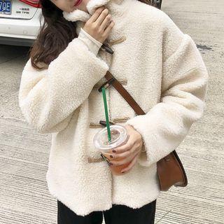 Toggle-front Fleece Jacket White - One Size