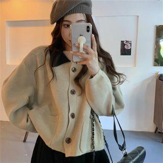 Color-block Single Breasted Sweater
