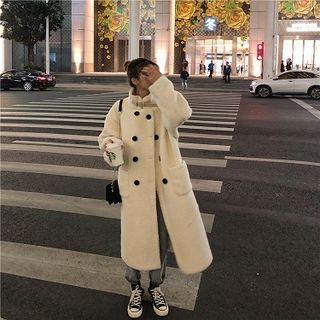 Double-breasted Coat Off-white - One Size