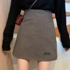 Patched Mini A-line Skirt