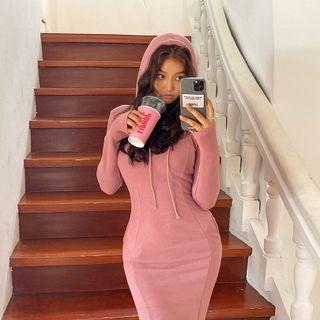 Long Bodycon Hoodie Dress