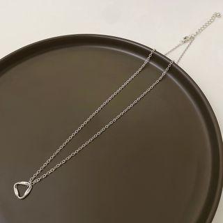 Triangle Pendant Alloy Necklace 01 - Silver - One Size