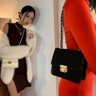 Push-lock Quilted Crossbody Bag