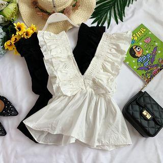 Ruffle-trim V-neck Tank Top