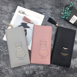 Tassel Cat Faux Leather Long Wallet