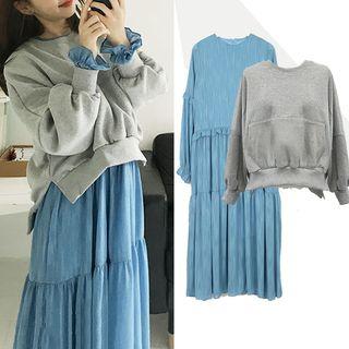 Set: Sweatshirt + Long-sleeve Maxi Dress