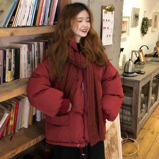 Zip Padded Jacket Red - One Size