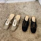 Lace-up Mesh Mules