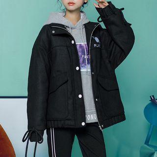 Planet Embroidered Drawstring Sleeve Jacket