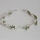 Faux Pearl Headband Green & Off-white - One Size