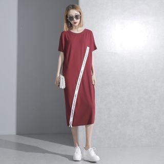 Zipper Printed T-shirt Dress