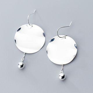 925 Sterling Silver Disc Drop Hook Earring As Shown In Figure - One Size