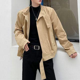 Asymmetrical Buckled Zip-up Jacket