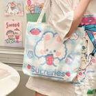 Print Canvas Tote Bag / Charm / Set