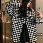 Two-tone Button-up Coat Black & White - One Size