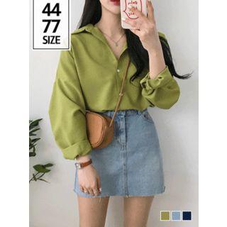 Plain Drop-shoulder Boxy Shirt