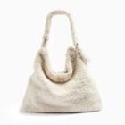 Faux-shearling Tote Bag White - One Size