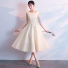 Elbow-sleeve 3/4-sleeve Evening Gown / Cocktail Dress