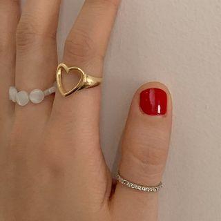 Alloy Rhinestone Ring / Shell Disc Ring