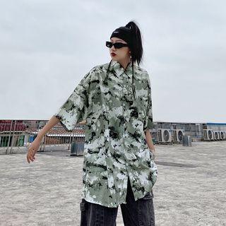 Short Sleeve Tie-dye Oversized Shirt