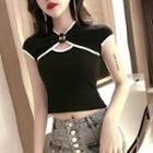 Cap-sleeve Qipao Top