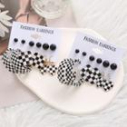 6 Pair Set: Bead / Checker / Alloy Earring (various Designs)