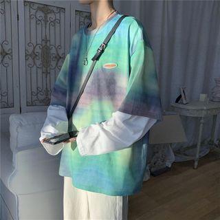 Mock Two-piece Gradient Sweatshirt